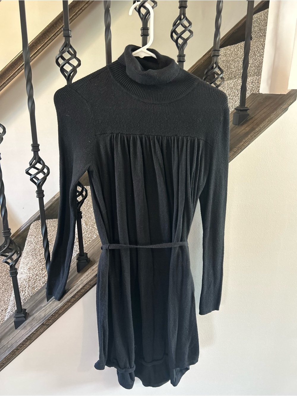 Victoria's Secret Black Turtleneck Long-Sleeve Knit Dress